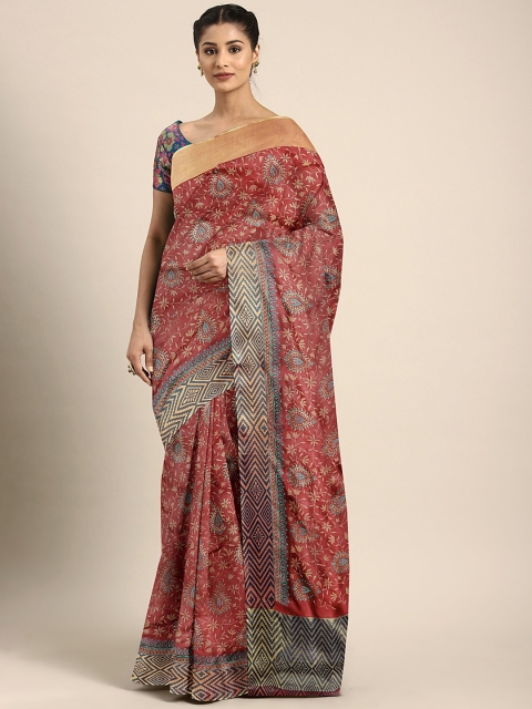 

KALINI Maroon & Beige Art Silk Printed Saree
