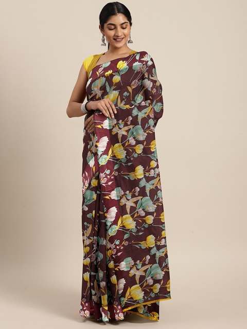 

KALINI Maroon Floral Printed Saree