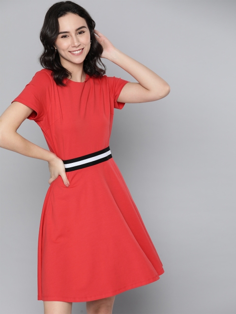 

Mast & Harbour Women Red Solid A-Line Dress