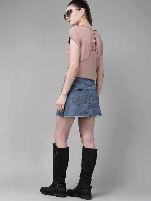 

The Roadster Lifestyle Co Pink Solid Anti-Bacterial Finish Styled Back Top