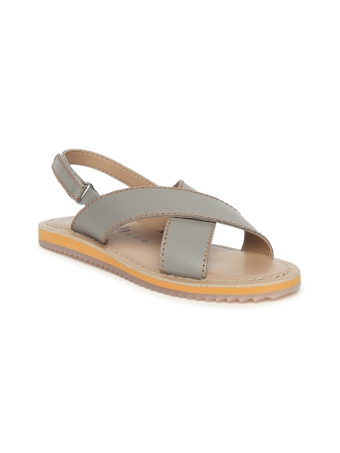 

Aria Nica Boys Grey Solid Leather Open Toe Flats