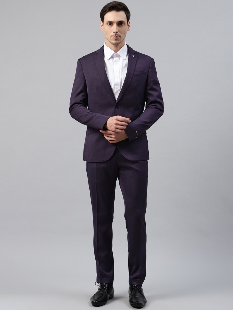 

Blackberrys Men Purple Self Design Phoenix Fit Single-Breasted 2-Piece Suit