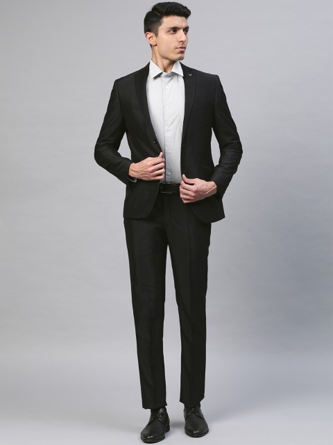 

Blackberrys Men Black Solid Slim Fit Single-Breasted Formal Suit