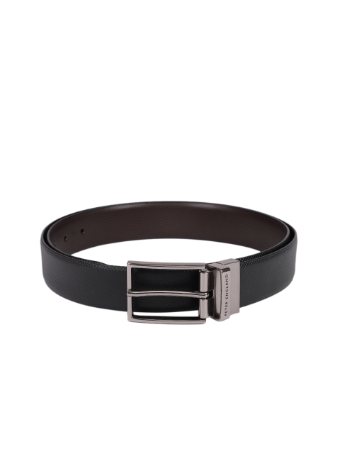 

Peter England Men Black & Brown Textured Reversible Belt