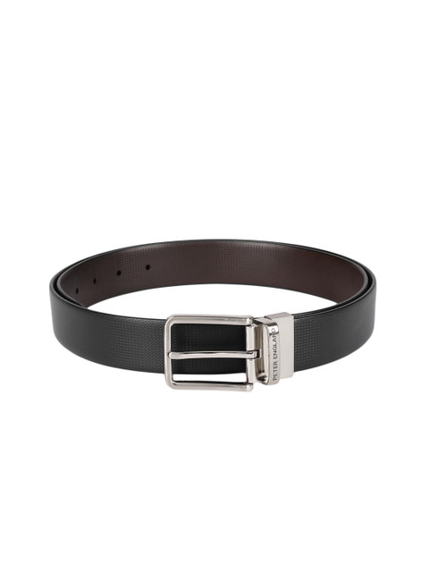 

Peter England Men Black & Brown Textured Reversible Belt