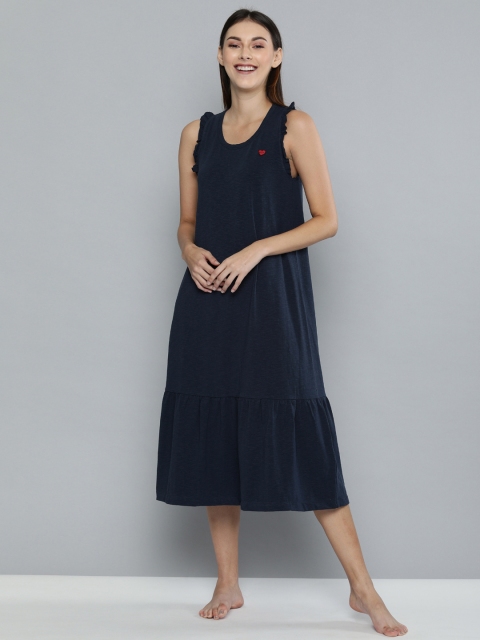 

Chemistry Navy Blue Solid Nightdress