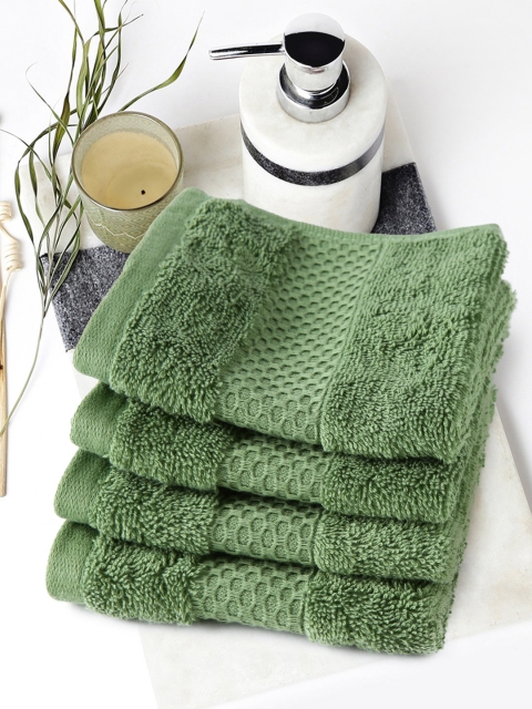 

Portico New York Therapeia Green Cotton Set of 4 Face Towels