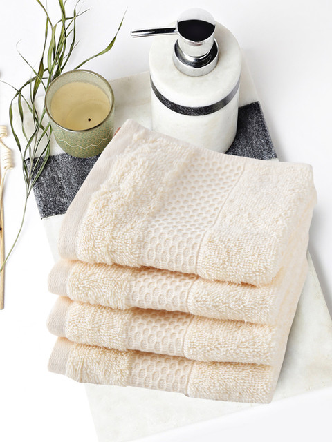 

Portico New York Therapeia Cream-Coloured Cotton Set of 4 Face Towels