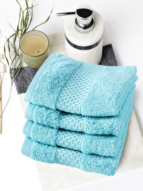 

Portico New York Therapeia Blue Cotton Set of 4 Face Towels