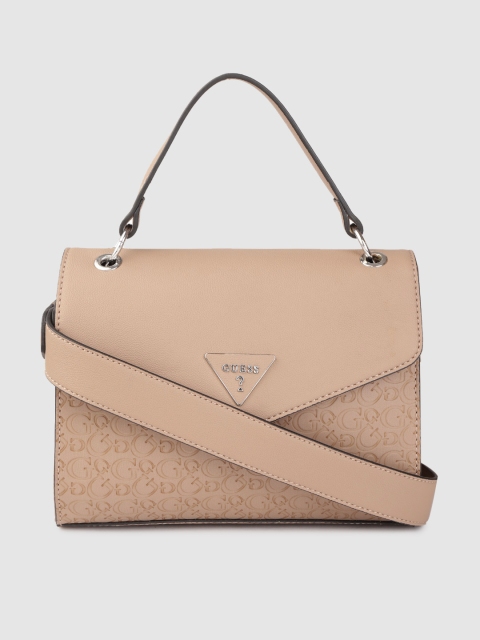

GUESS Women Brown Brand Logo Textured Satchel