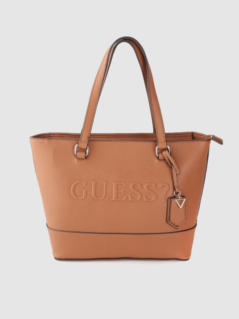 

GUESS Brown Brand Logo Embossed Print Shoulder Bag