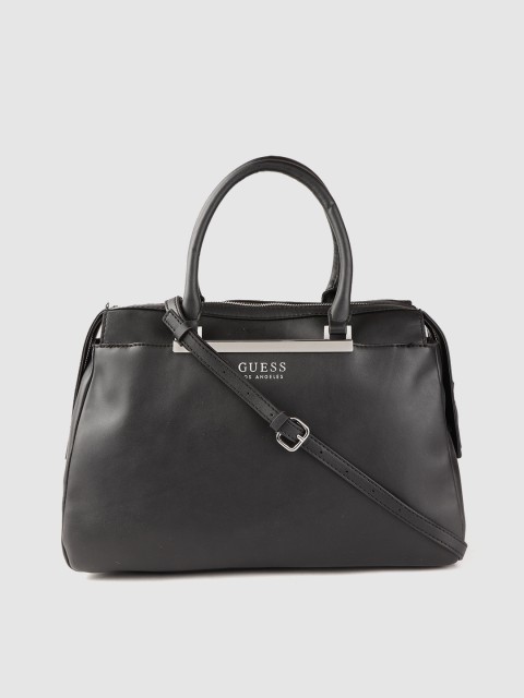 

GUESS Black Solid Handheld Bag with Detachable Sling Strap
