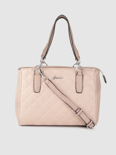 

GUESS Peach-Coloured Quilted Handheld Bag