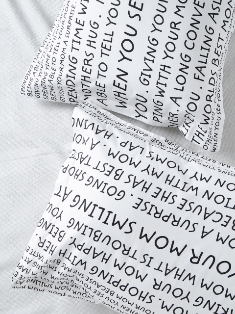 

Portico New York Happiness Is White Set of 2 Text Print 18'' x 27'' Rectangular Pillow Covers