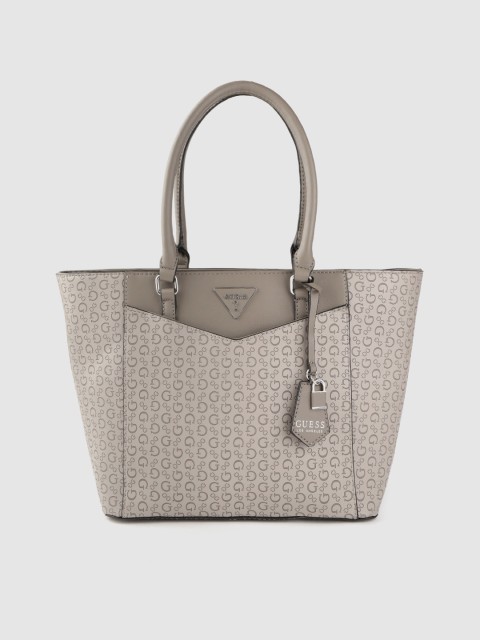 

GUESS Grey Brand Logo Textured Shoulder Bag