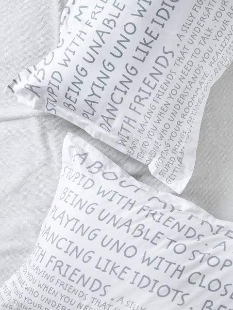 

Portico New York Happiness Is White Set of 2 Text Print 18'' x 27'' Rectangular Pillow Covers