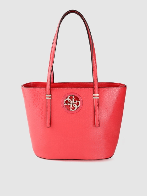 

GUESS Pink Brand Logo Textured Shoulder Bag