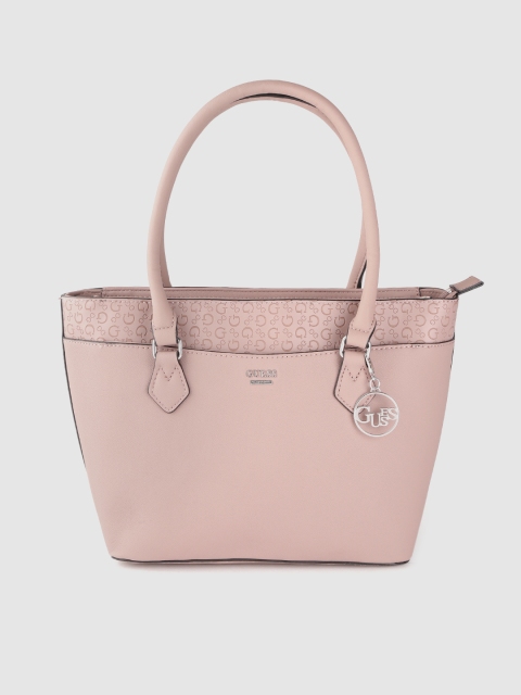 

GUESS Dusty Pink Solid Shoulder Bag with Textured Detail