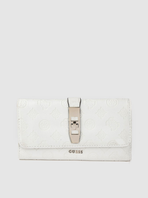 

GUESS Women Off-White Textured Three Fold Wallet