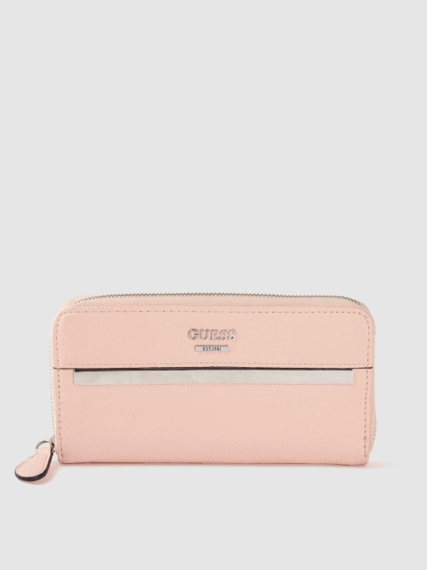 

GUESS Women Pink Solid Zip Around Wallet