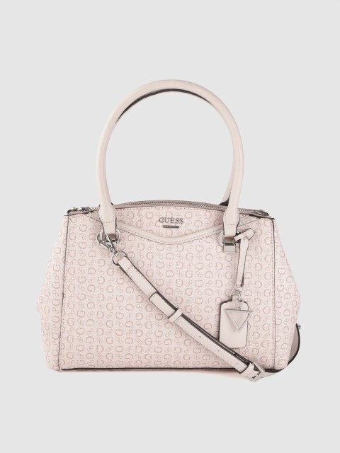 

GUESS Pink Brand Logo Print Handheld Bag with Tab & Detachable Sling Strap