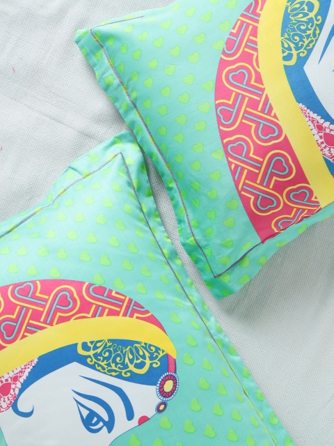 Portico New York Manish Arora Classic Green Set of 2 Printed 18 x 27 Rectangular Pillow Covers