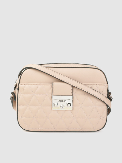 

GUESS Women Beige Quilted Sling Bag