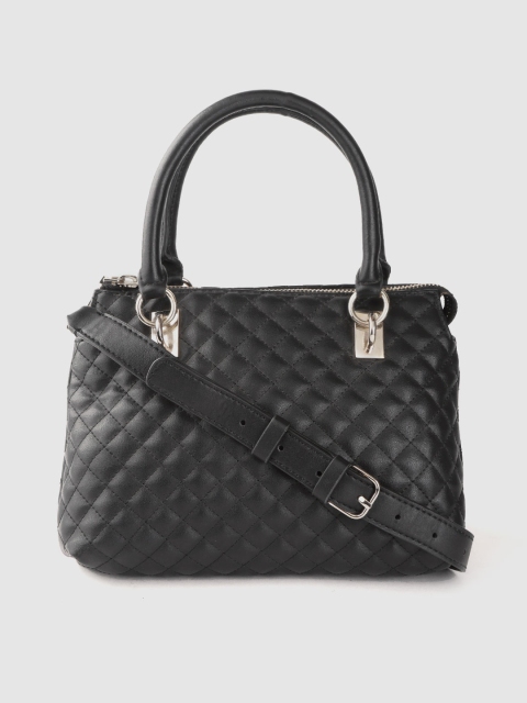 

GUESS Black Quilted Handheld Bag with a Detachable Sling Strap