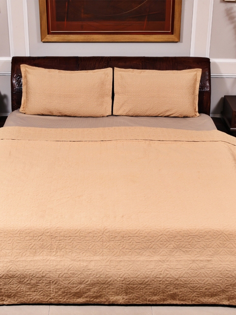 

Portico New York Brown Cotton 400TC Double Bed Cover with 2 Pillow Covers