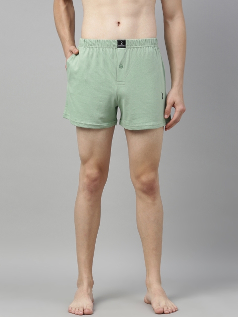 

QUARANTINE Men Sea Green Solid Pure Cotton Stretchable Boxers QBXM009PGRN