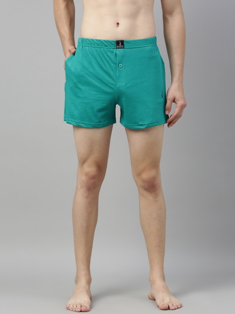 

QUARANTINE Men Green Solid Pure Cotton Boxers QBXM009TGRN