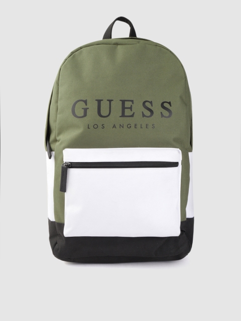 

GUESS Women Olive Green & White Colourblocked 16 Inch Laptop Backpack
