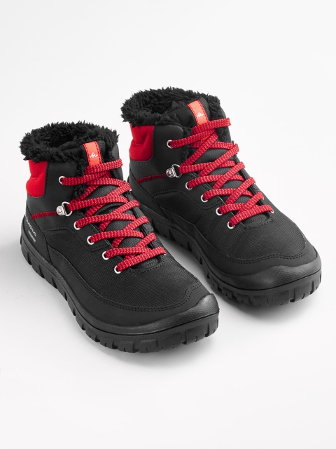 

Quechua By Decathlon Unisex Kids Black Synthetic Mid-Top Trekking Shoes