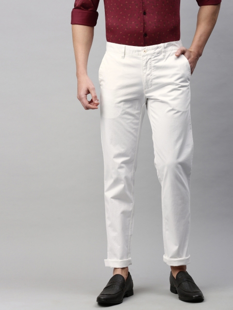 

Louis Philippe Sport Men White Slim Fit Solid Chinos