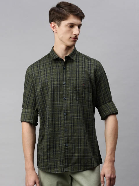 

Louis Philippe Sport Men Green & Black Slim Fit Checked Casual Shirt