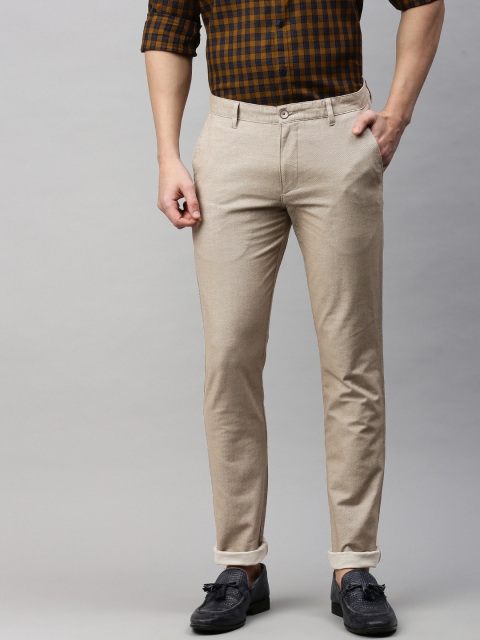 

Louis Philippe Sport Men Beige Super Slim Fit Solid Regular Trousers