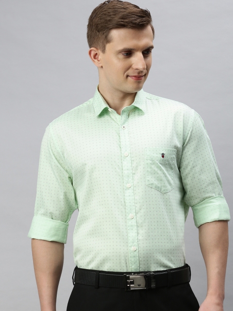 

Louis Philippe Sport Men Green Slim Fit Printed Cotton Formal Shirt