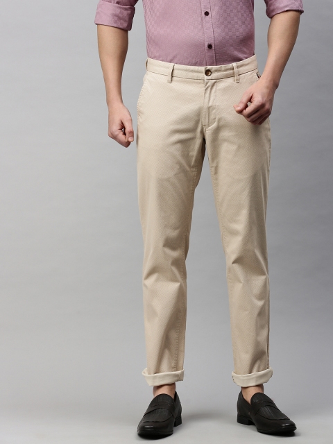 

Louis Philippe Sport Men Beige Slim Fit Printed Regular Trousers