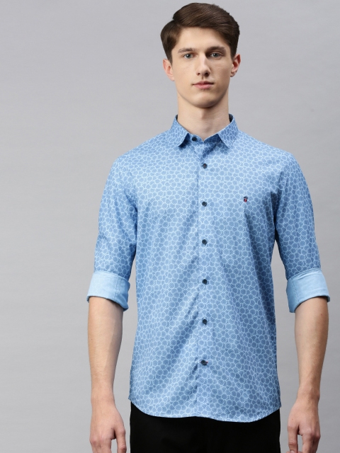 

Louis Philippe Sport Men Blue & White Super Slim Fit Printed Casual Shirt