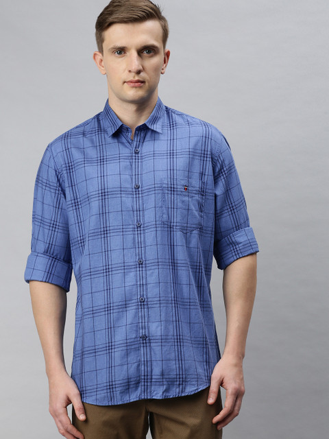 

Louis Philippe Sport Men Blue Slim Fit Checked Casual Shirt