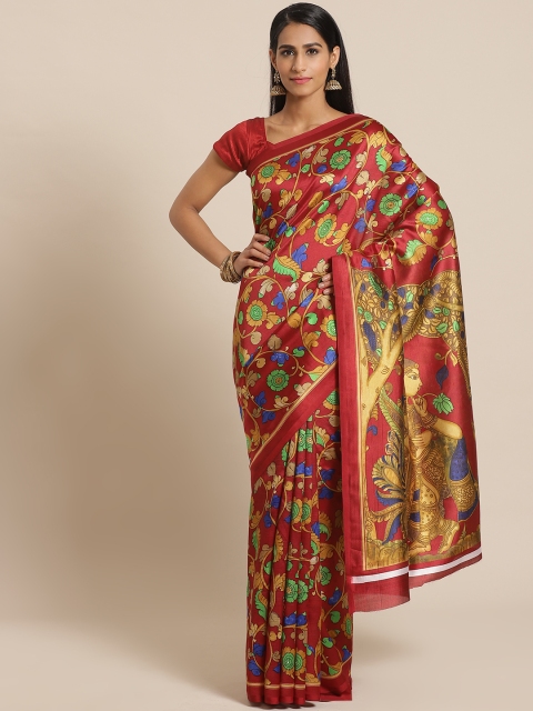 

KALINI Maroon & Yellow Printed Saree