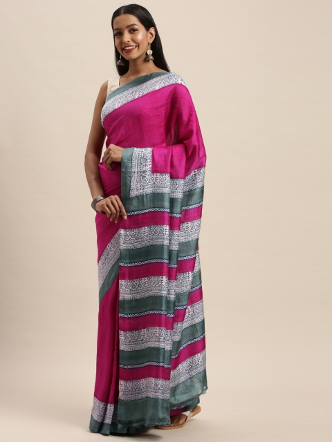 

Taneira Pink Pure Silk Solid Murshidabad Silk Saree