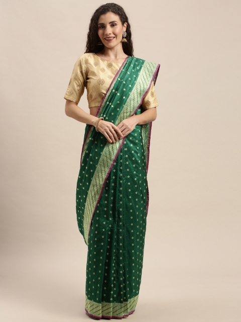 

Taneira Green Pure Silk Printed Banarasi Saree
