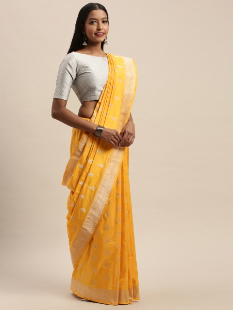 

Taneira Yellow Pure Silk Woven Design Banarasi Saree