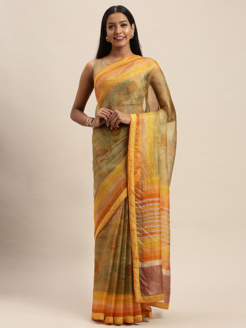 

Taneira Multicoloured Pure Silk Floral Printed Kota Saree, Multi