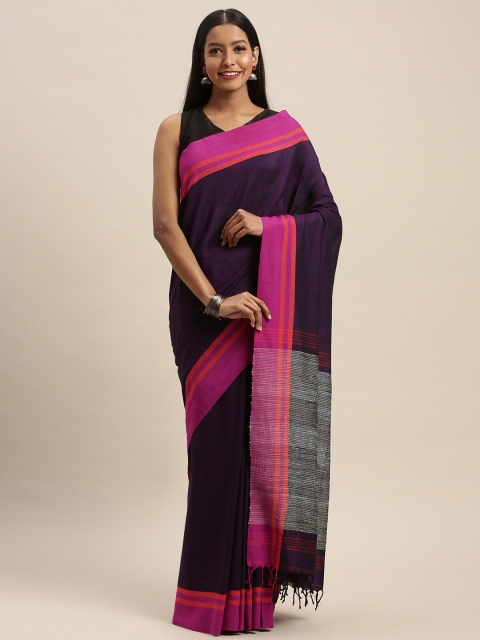 

Taneira Purple Solid Pure Cotton Saree