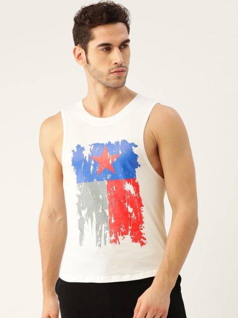 

ROMEO ROSSI Men White Printed Round Neck T-shirt