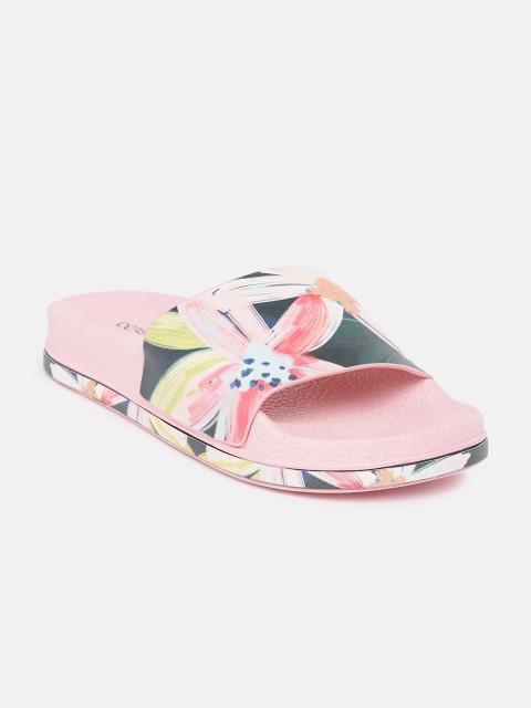 

CORSICA Women Pink & Teal Blue Floral Print Sliders