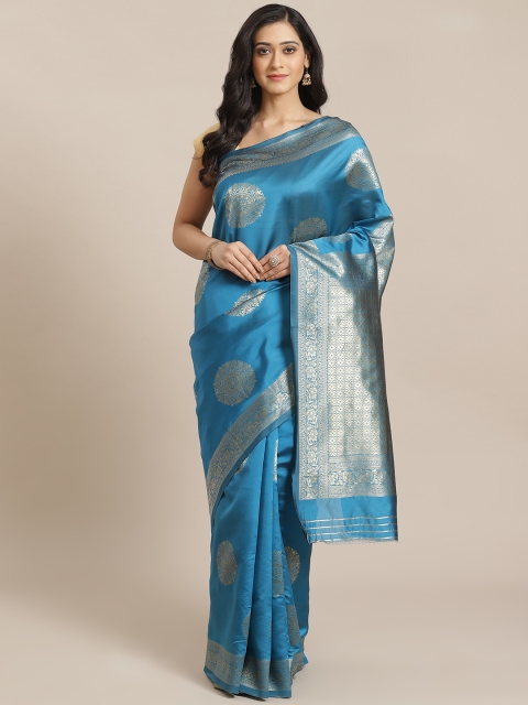 

Mitera Blue & Golden Woven Design Banarasi Saree