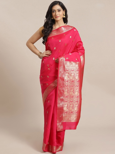 

Mitera Pink & Golden Woven Design Banarasi Saree